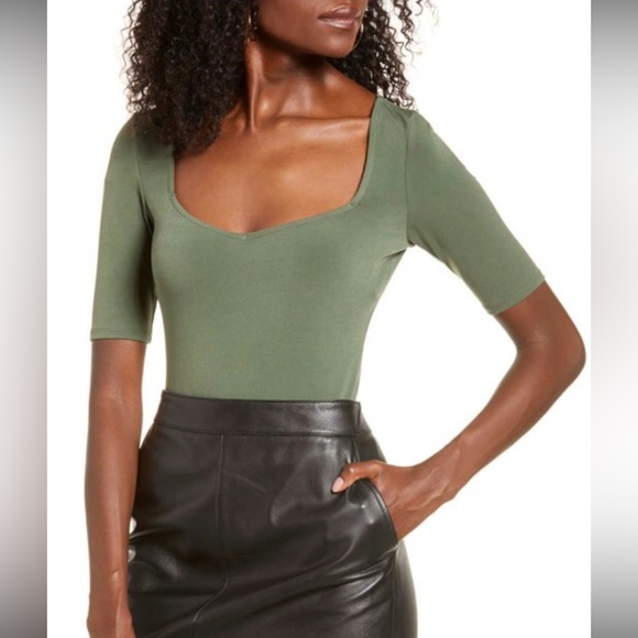 NWT Leith Sweetheart Neckline Bodysuit - Picture 2 of 5